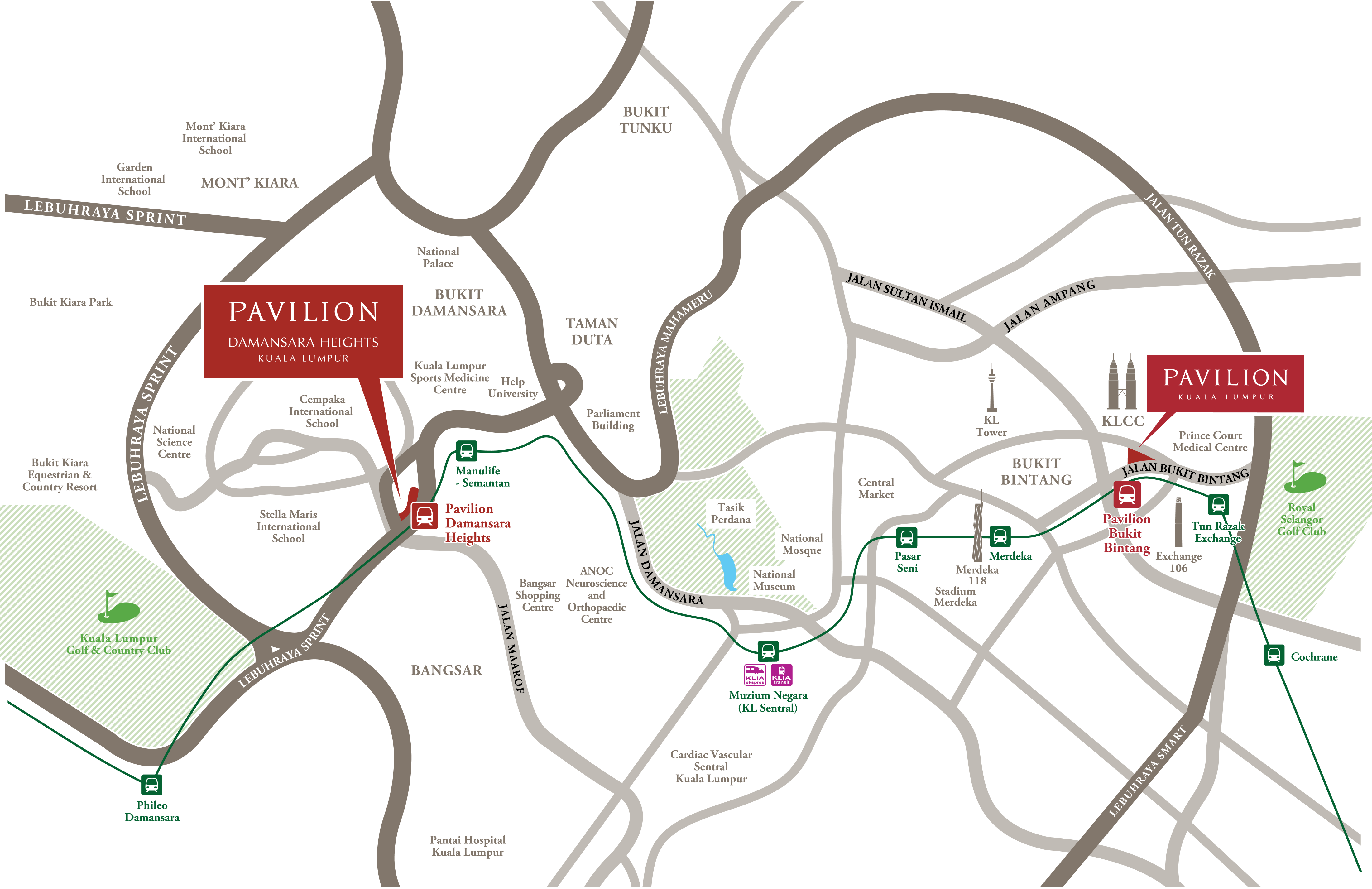 Location Map of Pavilion Mont' Kiara