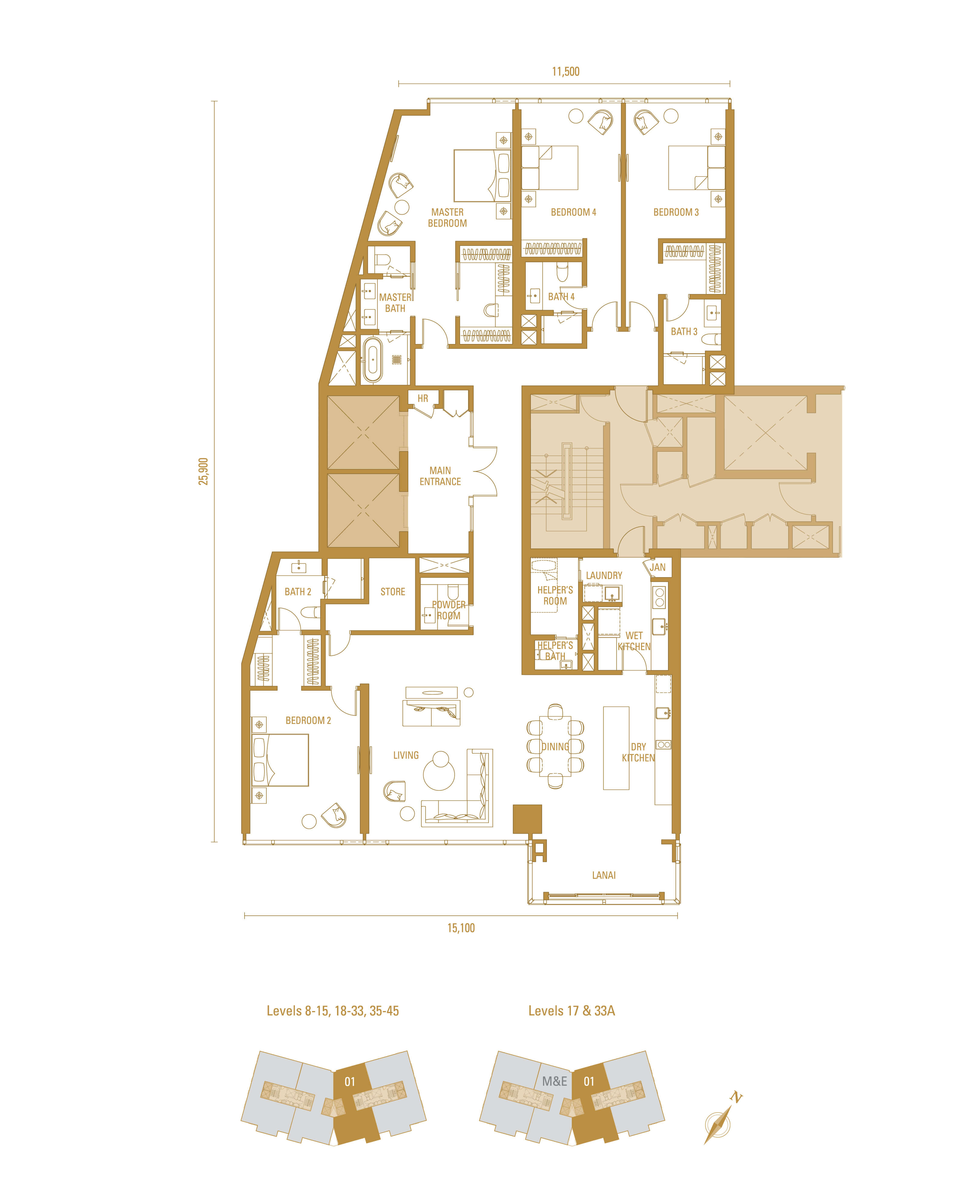 Type H1 Floor Plan