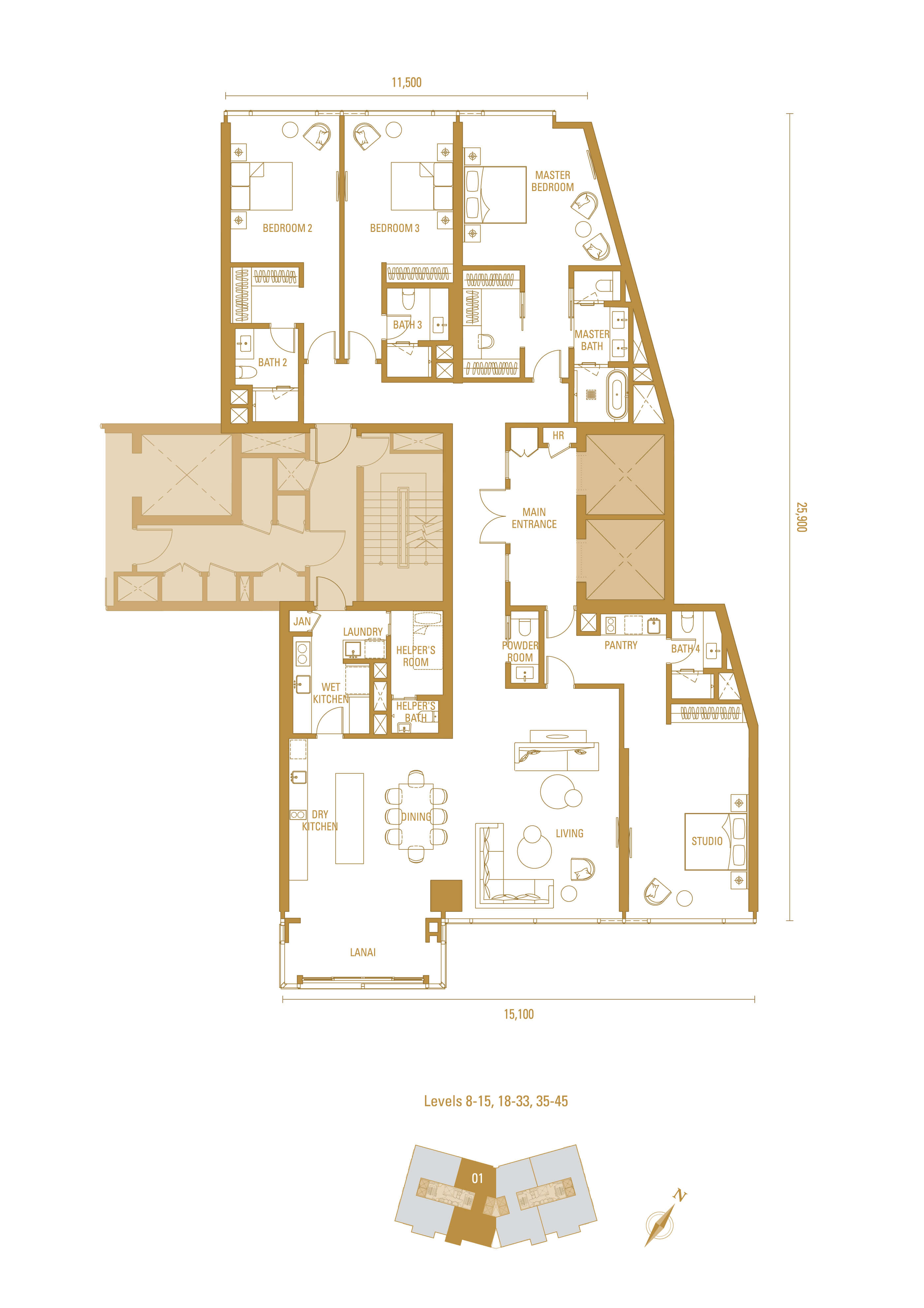 Type H1A Floor Plan