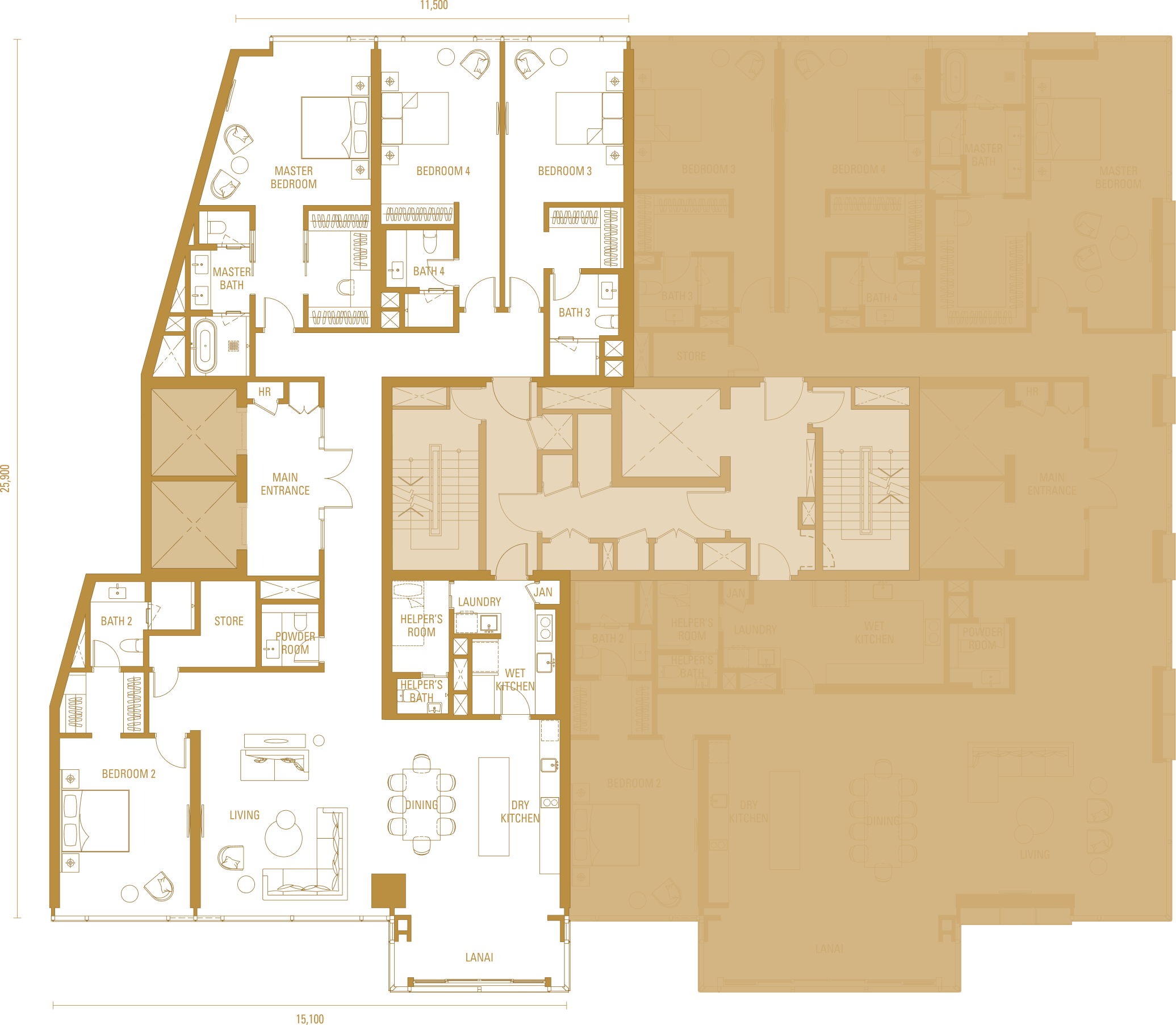 Unit-Plan Type_H1 Bedroom_4